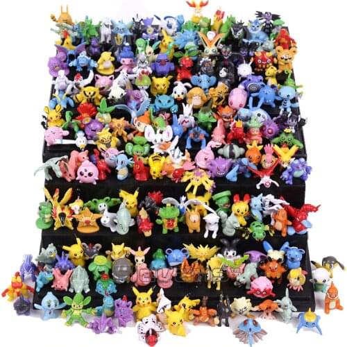 144Pcs Styles Pokemon toys Figures Model Collection 2-3cm Pokemon Pikachu Anime Figure Toys Dolls Child Christmas Halloween Gift