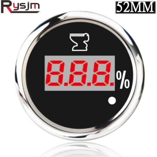 New Arrival 52mm 2'' Sewage Level Gauge 0-190ohm 240-33ohm Marine Car Holding Tank Level Gauge Meter Red Backlight with alarm
