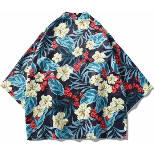 Kimono Cardigan Men Japanese Kimono Traditional Yukata Asian Clothes Fashion robe Kimono Casual Shirt Jacket Rayon Coat