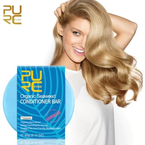 Frizz-free Seaweed Conditioner Hair Soap Solid Bar Soft Curly Hair Conditioner Handmade Dry Shampoo Wash Hair Beauty Product 60G