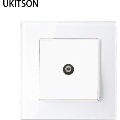 Crystal Glossy Glass Plate Coaxial TV Socket Panel CE Mark ATV Plug Interface