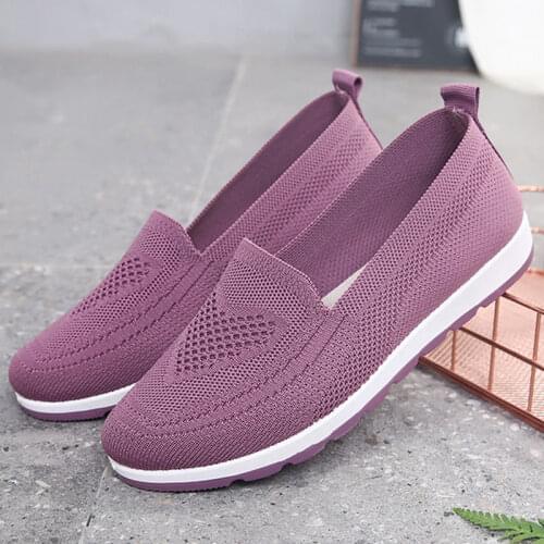Women Shoes Casual Sneakers Ladies Knitted Mesh Breathable Slip On Vulcanized Shoes Sock Autumn Platform Fashion Female Walking