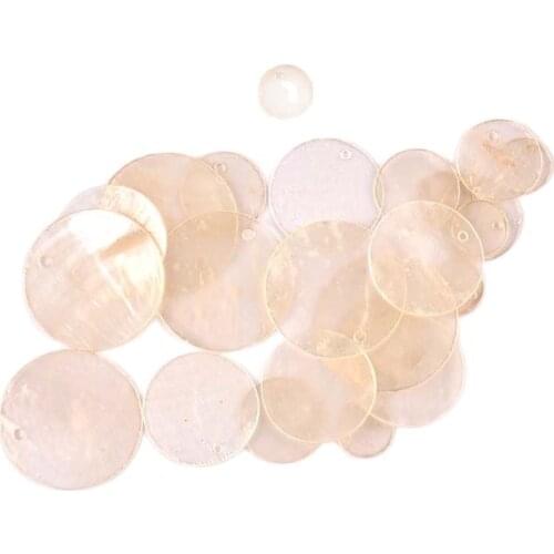 10/20pcs Natural High transparent round shell pieces for jewelry making earring loose bulk shell charm beads for jewelry making
