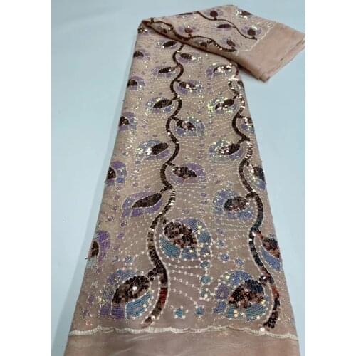 Latest Sequins Net Lace 2021 High Quality Lace Embroidery Fabric French Nigeria Mesh Tulle For Bride Wedding Party African Mesh