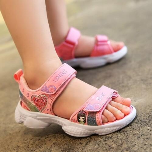 ULKNN Girls Summer Sandals 2020 Fashion Big KIDS Princess Shoe Children Soft-Sole Korean-style Little Girl CHILDRENS Shoes