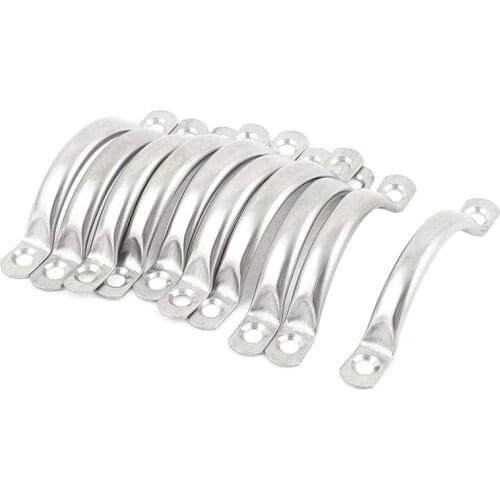 80Mm Long Wardrobe Drawer Hardware Door Handle Metal Silver 10 Pcs