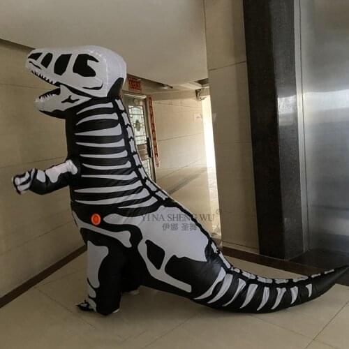 Inflatable Costume T Rex Dinosaur Skeleton For Adults Kids Halloween Carnival Cosplay Party Fancy Dress Birthday Blow Up Outfits