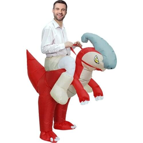 Halloween Adult Dinosaur Inflatable Costumes Purim Carnival Party Dress for Men Women Carry Me Cosplay Parasaurolophus Costume