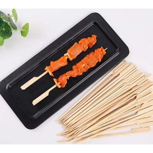50pcs/lot Disposable Wood Sticks Barbecue Tools Natural BBQ Bamboo Skewers For Shish Kabob Grill Fruit
