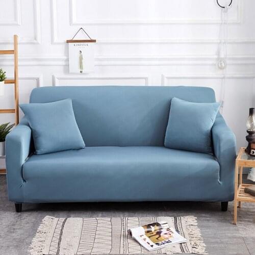 Solid Color Elastic Stretch Sofa Couch Cover for Living Room Loveseat Armachair Anti-dirty Protection Slipcovers 1/2/3/4-seat