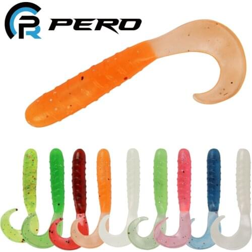 PERO 10Pcs/pack 55mm 1.6g Fishing Soft Lures Silicone Bait With Tail Artificial Swimbait Wobblers Tackle For Sea Fishing Goods