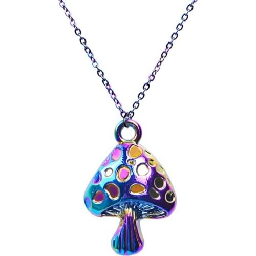 C676 COLORS lovely mushroom bead cage Necklace Pendant Aroma Essential Oil Diffuser Locket Necklace