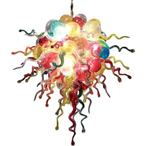 Multi Color Led Light Hand Blown Glass Chandelier Home DIY Home Decor Artistic Chandeliers
