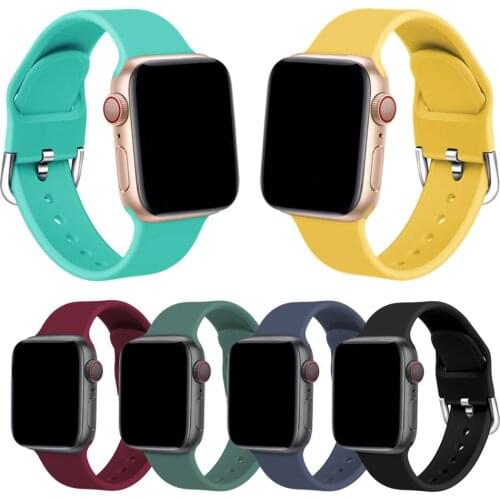Silicone Sports Strap For Apple Watch Band 44mm 40mm 42mm 38mm 44 mm Smartwatch Bracelet Wrist Strap iWatch Series 6 5 4 3 SE