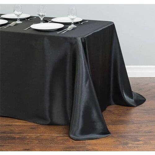 Table Cloth White Satin tafelklee Rectangle Table Cover WholeSale Tableclothes Wedding Event Party Hotel Decoration 140cmx250cm