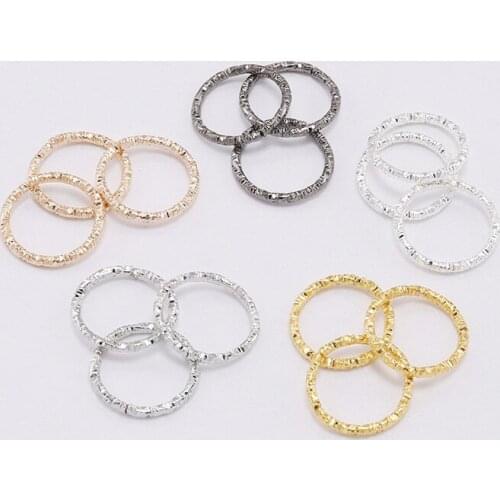 50-100pcs 8-20mm Round Open Split Ring Jump Rings Twisted Texture Jump Ring Connectors For DIY Jewelry Makings Findings Supplies