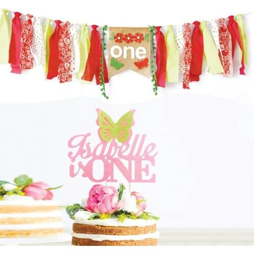 High Chair 1st Birthday Banner Jungle One Year Old Baby Birthday Decoration Girl Party Safari Banner Hawaii LUAU Party Supplies