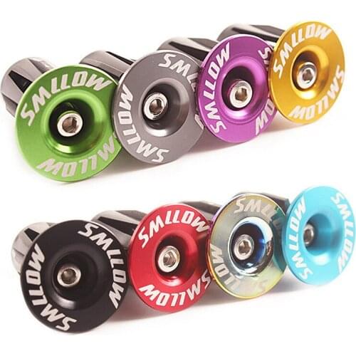 SMLOW 2Pcs 1 Pair Bike Grip Handle Bar End Cap Aluminium Alloy MTB Handlebar Grips Plugs Caps For Bicycle Handlebar Accessory