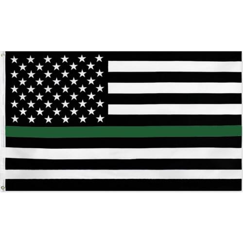 Green Line usa Police Flags 90*150cm American Flag Polyester US Flag USA Banner Pennants Flag of United States With Grommets