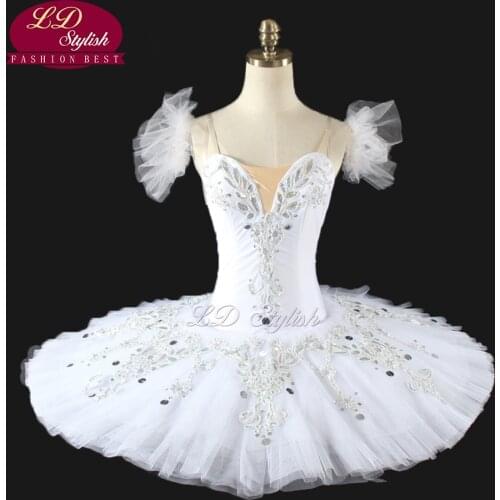 Women Nutcracker Tutu Professional Ballet Tutu Swan Lake White Classical Ballet Tutu For Grils Pancake LD0007
