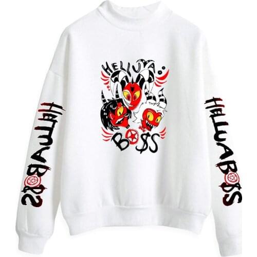 Cartoon Turtleneck Women Helluva Boss Sweatshirt Women Coats Harajuku Streetwear Girls Fashion Pullovers Y2K Anime Clothing