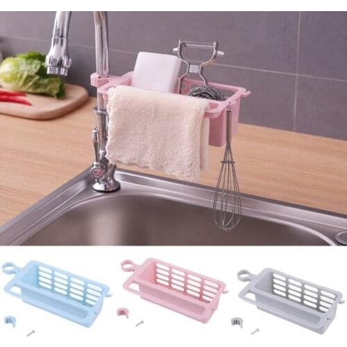 1PC Kitchen Sink Sponge Storage Rack Dish Drain Soap Brush Organizer Kitchen Bathroom Accessories Towel Rack Holder Plastic