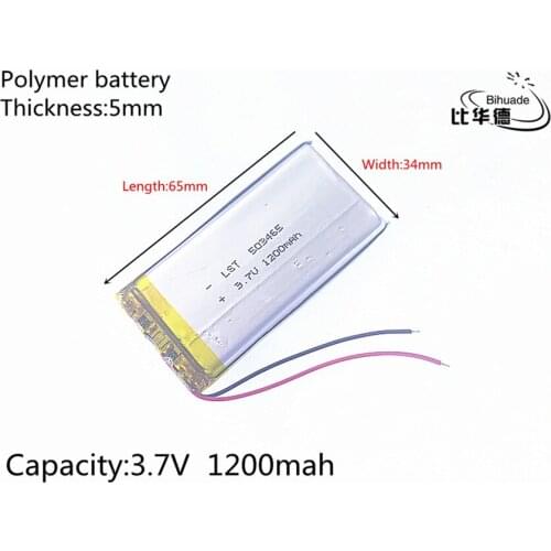 3.7V 1200mAh 503465 Lithium Polymer Li-Po li ion Rechargeable Battery cells For Mp3 MP4 MP5 GPS PSP mobile bluetooth