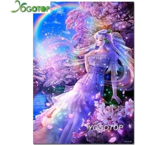5d round diamond embroidery cartoon fairy scenery diamond painting full square drill diamond mosaic rhinestone home art YY2807