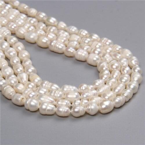 6-7mm White Irregular Rice Natural Freshwater Pearl Beads For Women Jewelry Making Bracelet Necklace Earrings Anklet Wholesale