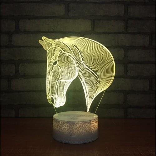 7 Colors Changing Animal Horse LED 3d Night light USB Novelty Table Lamp Baby Sleeping Lighting Home Bedroom Decor Kids Gift