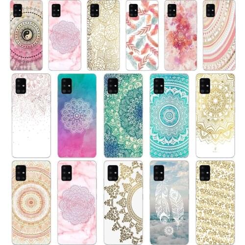 71SD gold mandala Soft Silicone Tpu Cover phone Case for Samsung Galaxy A01 A10 A31 A40 A41 A51 A71 A70 2019