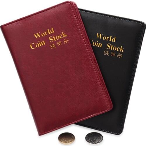 10 Pages 120 Pockets PU Leather Album Coin Collection Book World COIN STOCK Vertical Style