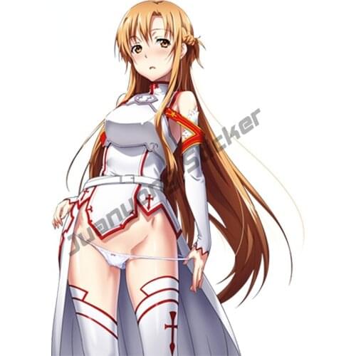 Car Stickers Anime Sword Art Online Sexy Beauty Yuuki Asuna Funny Auto Bumper Window Phone Car Decorative Decal KK13x9cm