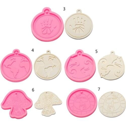 Shiny Glossy Mushroom Making Keychain - Polymer Clay Mould - Mold Resin Craft Necklace - Epoxy Jewellery Silicone Mold