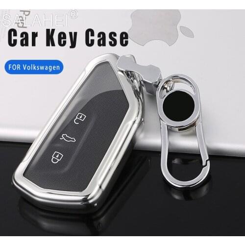 Car Soft TPU Key Case Cover For VW Volkswagen Golf 8 Mk8 2020 Skoda Octavia Auto 3 Button Key Shell Remote Protect Accessories