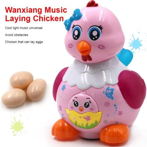 Baby Simulation Electric Pet Toy Laying Hen Light Colorful Roller Cute Music Kids Educational Interactive Toys Gift