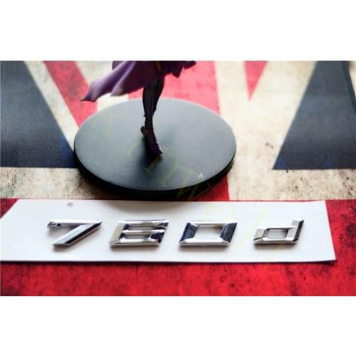 Emblem Badge Decal Trunk Rear ABS for BMW 7 Series 745d 750d 760d Matt Black Chrome Stylish Car Exterior Stickers