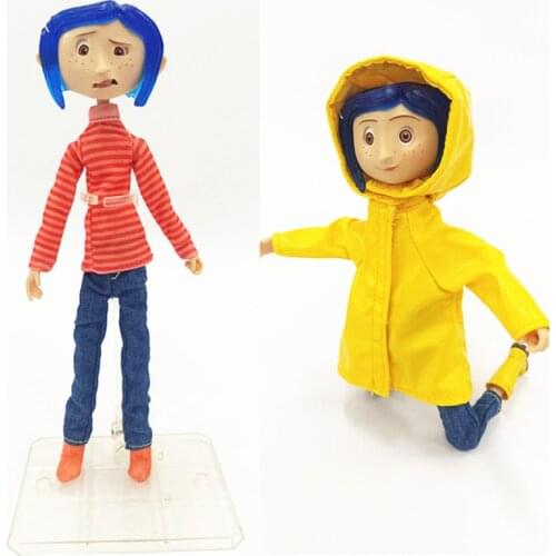 Caroline Figure Raincoat Striped Shirt Version craline Ghost Mother Take off clothes Action Figure Toy Doll