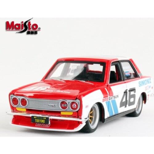Maisto 1:24 Simulation Diecast Metal model car toy For BRE DATSUN 510 car decoration man Collection Gift With Original Box