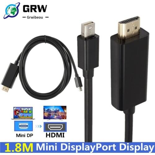 DisplayPort to HDMI-compatible Cable 1.8M 1080P Display Port DP to HDMI-compatible Cable for Connecting Laptop to Projectors