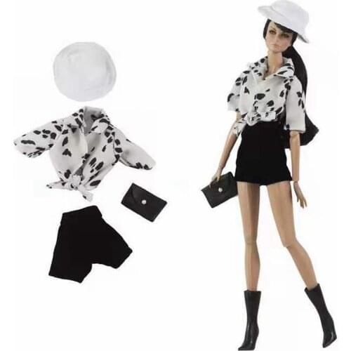 Classic White Black Office Lady Work Wear Suit 1/6 BJD Clothes for Barbie Doll Accessories Pink Coat Jacket Skirt Hat Kids Toys