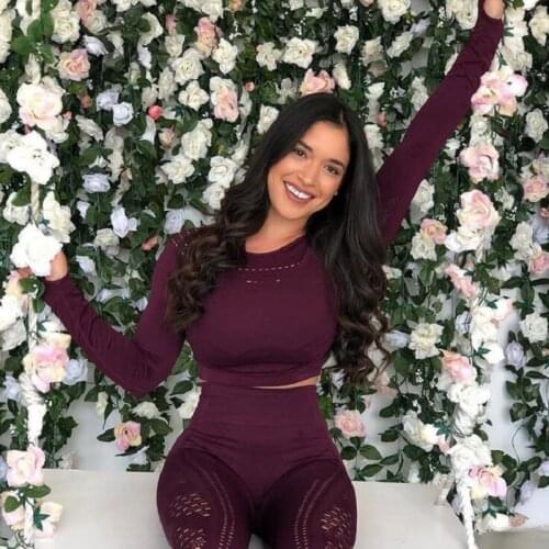 7 colors Yoga Set Womens Sportswear suit Seamless Gym Clothing Gym Fitness Leggings+shirts Workout Sets Tracksuit Outfits Pants