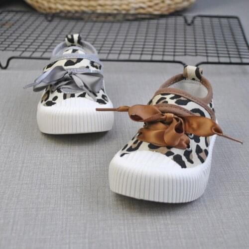 Boys Girl Shoes Autumn Kids Canvas Shoes Fashion Leopards Print Casual Boys Sneakers Non-slip Student Shoes SDB077G