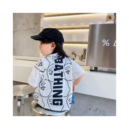 2021 Summer New Japanese Brand Childrens T Shirt Baby Boys and Girls Short-sleeved T-shirt Fashion O- Neck Casual Top Tees 2-9Y