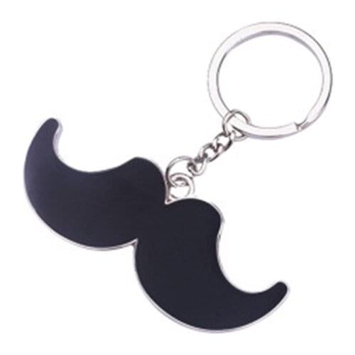 Hot selling creative metal black dripping beard shape keychain car pendant factory direct sales