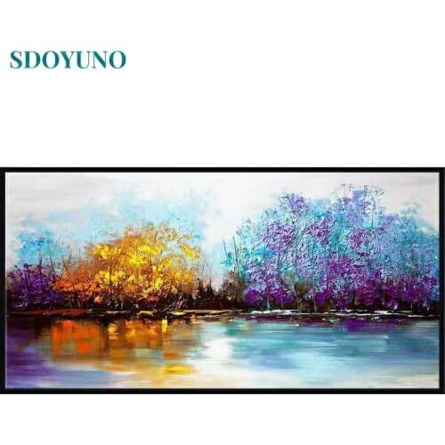 SDOYUNO Oil Paint By Numbers Scenery Painting By Numbers On Canvas Frame 60x75cm Landscape DIY Home Decor Wall Art