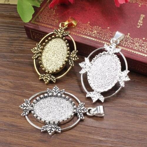 Fit 18x25mm Metal Oval Vintage Glass/Cabochon Frame bezel Settings Blank Tray Bezel For DIY Bracelet Making 5pcs/lot K05422
