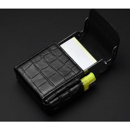 Men Supplies Smoker Smoke Tools Cigarette Box Lighter Holder Cigar Case Name Card Storage Container Nice Gift PU Leather