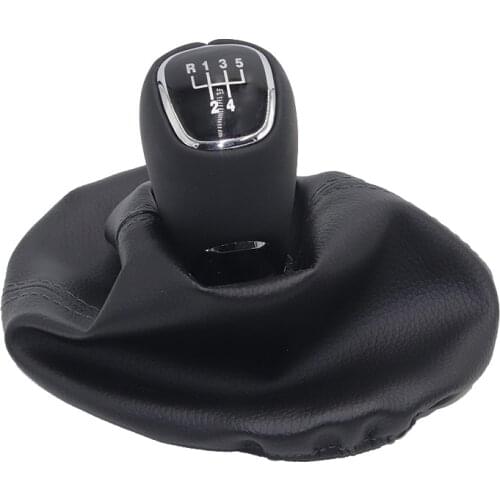Chrome & Leather Car Shift Gear Knob Lever Gaitor Boot Cover For Seat Ibiza 1996 1997 1998 1999 2000 2001 Auto Accessories