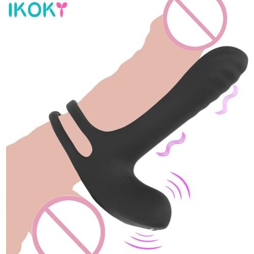 Couple Share Vibrating Ring Sex Toys For Couple Men Erection Delayed Ejaculation Male Penis Ring Vibrator Clitoris Stimulator